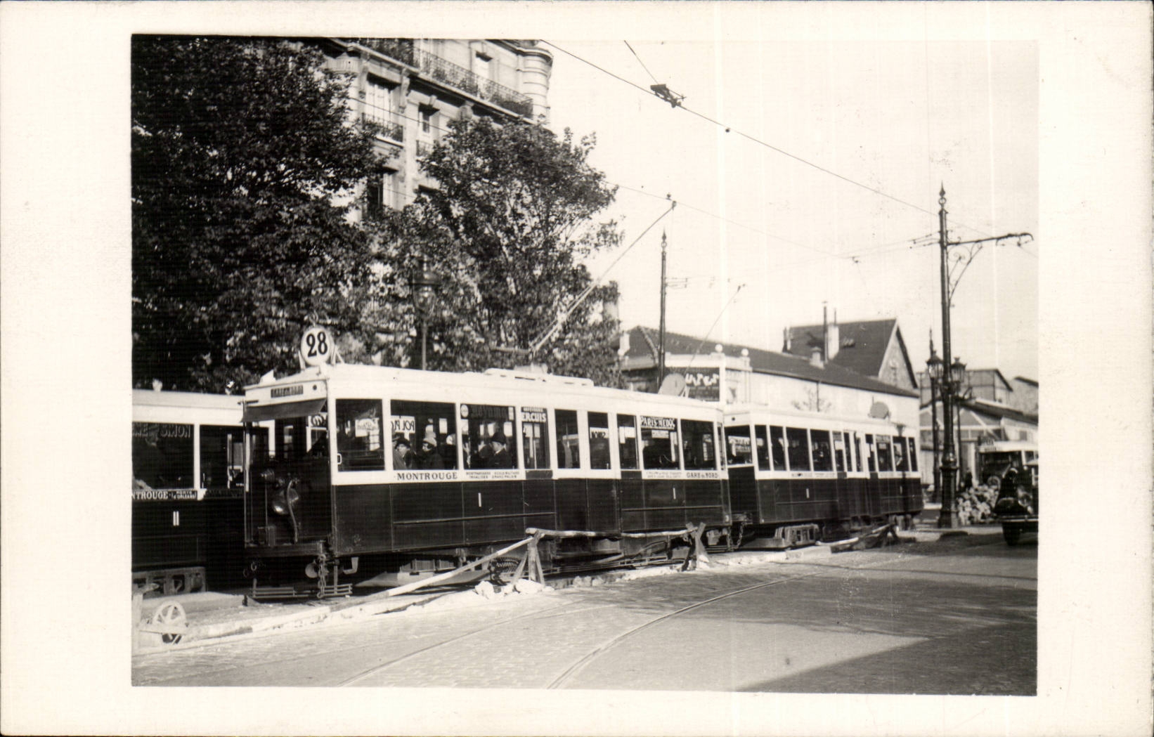 Paris 14 - Carte Photo 1935 - tramway - Porte d'Orleans Montrouge - CPA 