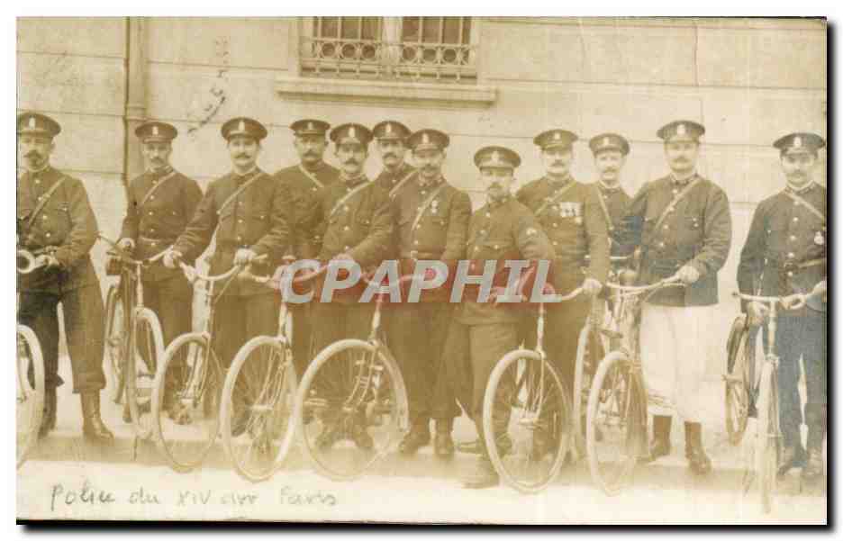 Paris 14 - REPRODUCTION - Polizei des 14. Arrondissements von Paris - Fahrrad - Radfahren - Antike Ansichtskarte