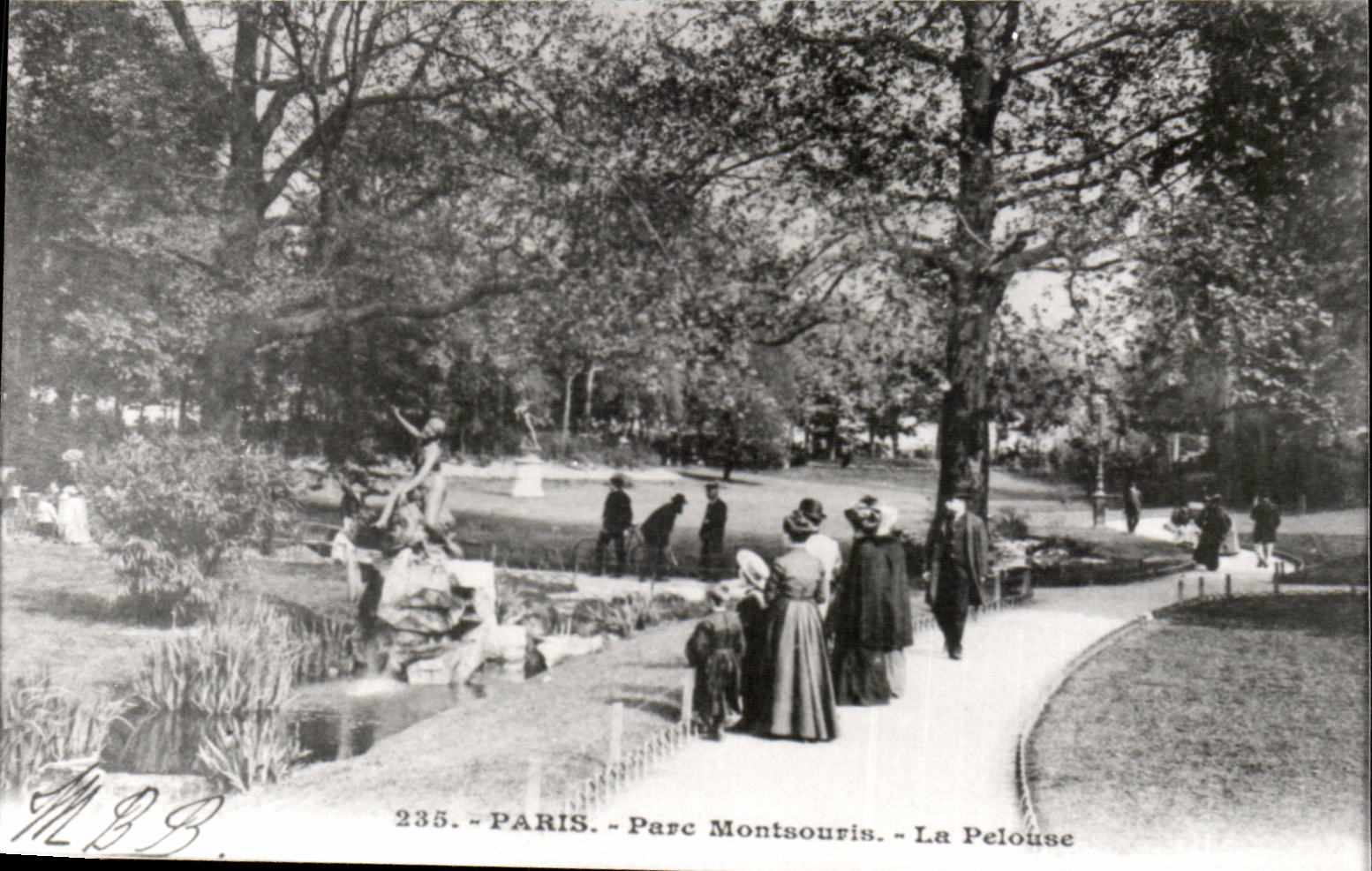 Paris 14 REPRODUCTION Parc Montsouris - Die Wiese Antike Ansichtskarte