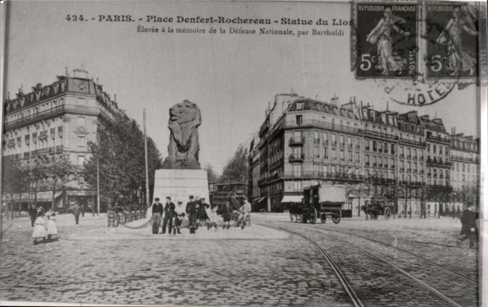 Paris 14 REPRODUCTION - Der Löwe von Belfort - Place Denfert Rochereau - Antike Ansichtskarte