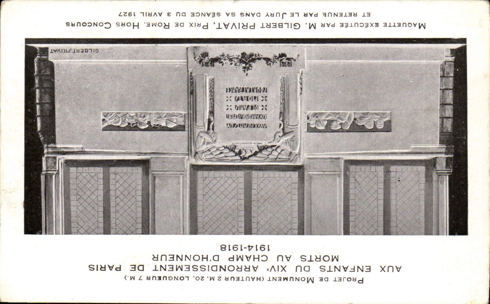 Paris 14 Aux Enfants XIV arrondissement de Paris Morts au Champs d'Honneur 1914 - CPA 