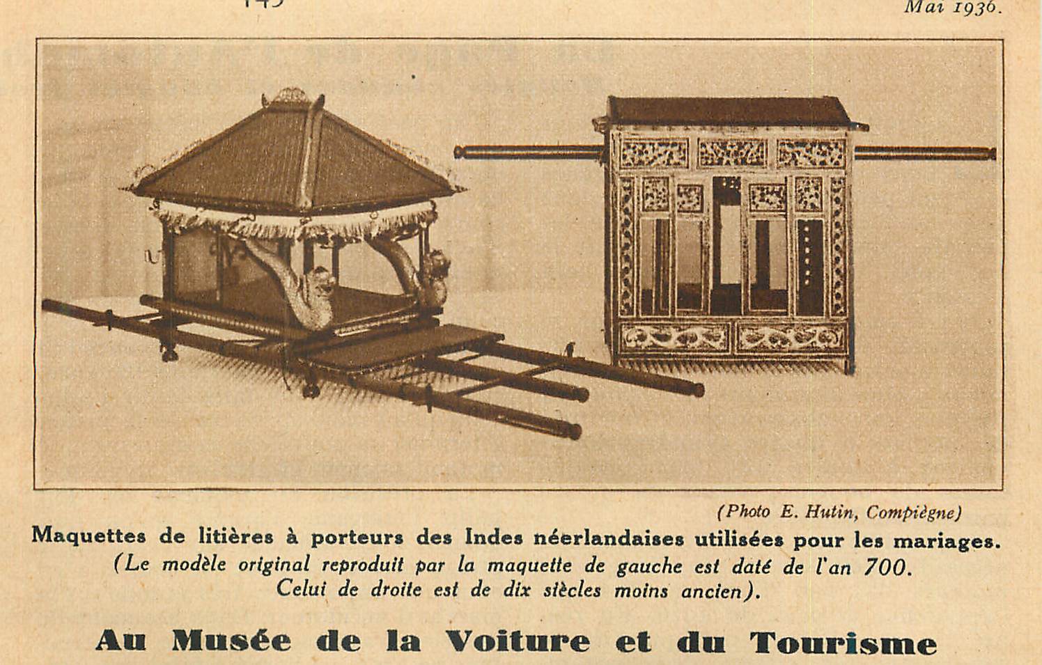 CPA Maquettes de litieres a porteurs des indes neerlandaises utilisees pour les mariages au musee de la voiture et du to