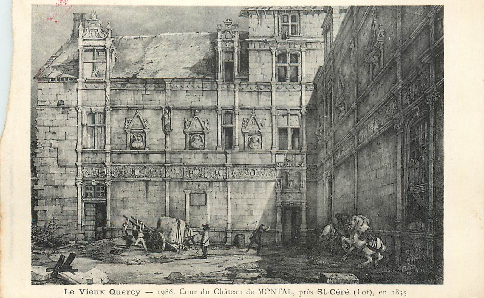 CPA Le vieux quercy 1986 cour du chateau de montal pres st cere (lot) en 1835