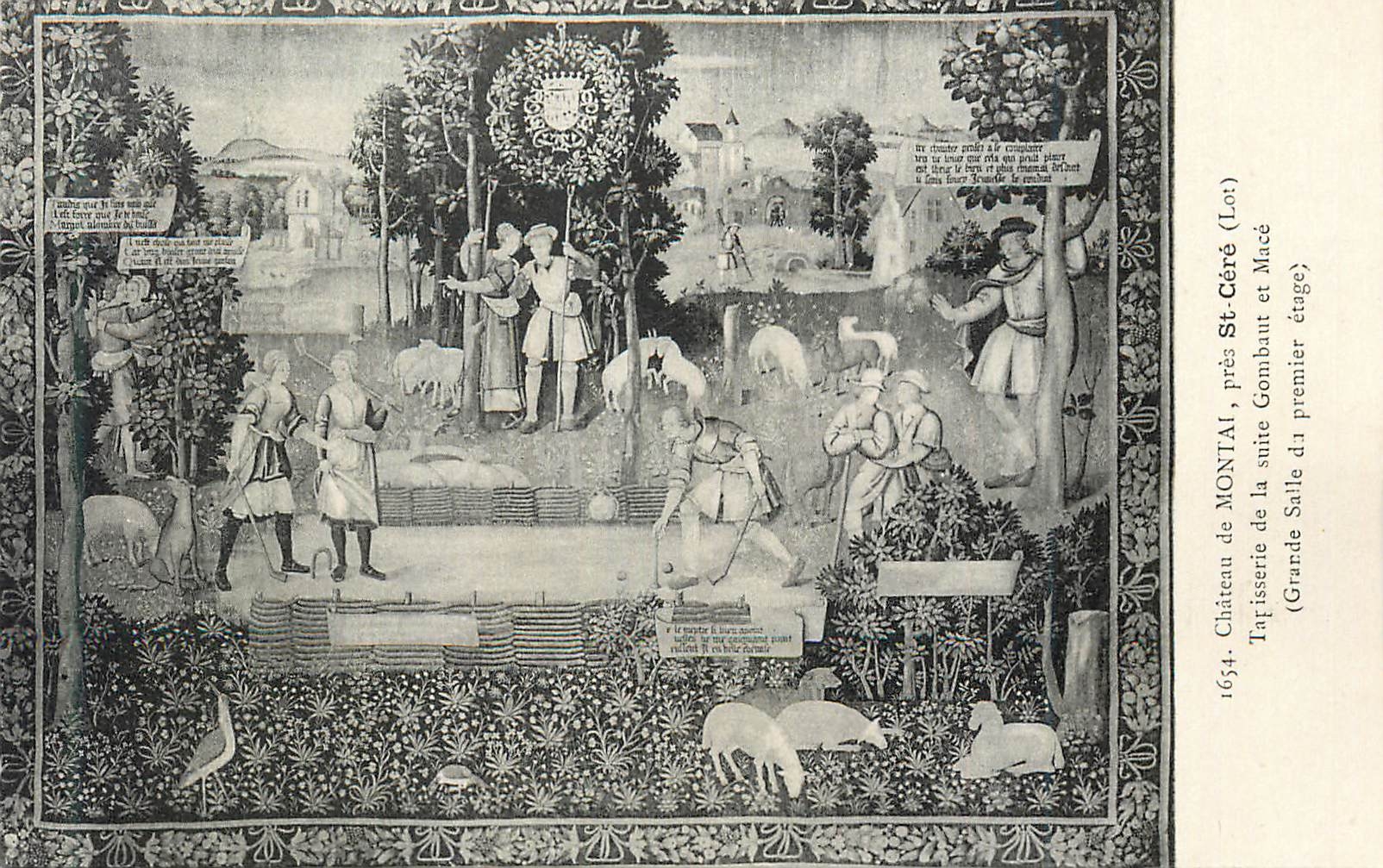 Château de Montal — Tapisserie de la suite de la Grande Salle du premier étage — Librairie Pertuel, St-Céré (Lot)