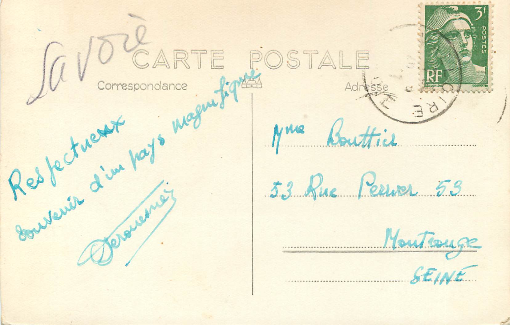 CPM 5359 3 valloire vallon de la plagnette et aiguille noire — Rückseite