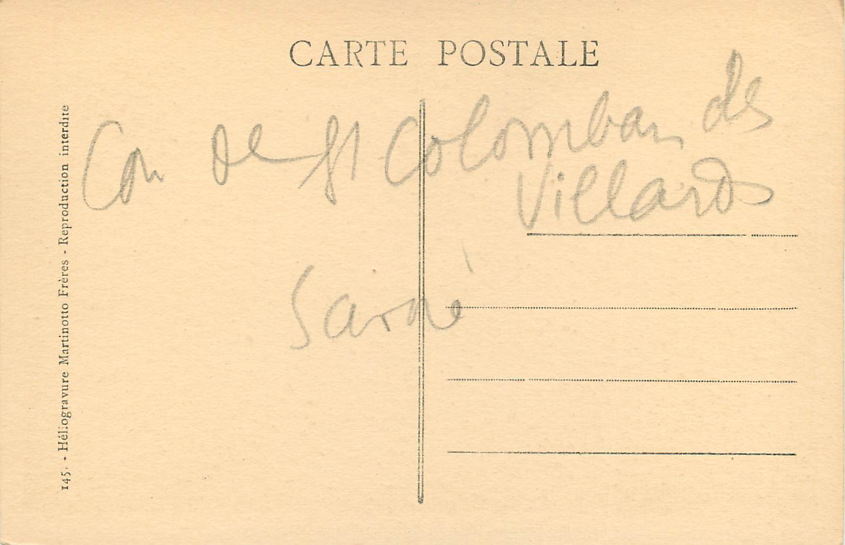 Le Col du Glandon (1912 m.) et les Aiguilles de l'Argentière — Martinotto Frères, n°145 — Reverso
