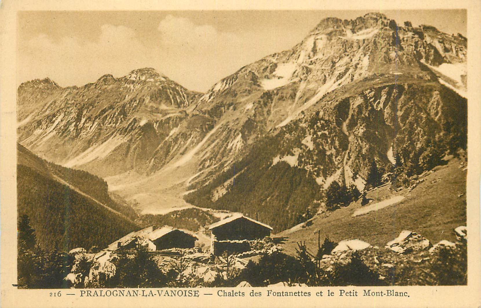 CPA 216 pralognan la vanoise chalet des fontanettes et le petit mont blanc
