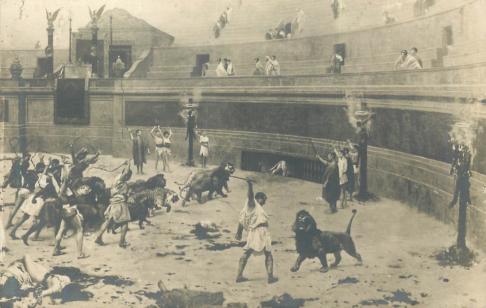 CPA Gerome Rentree des felins dans le cirque Salons de Paris