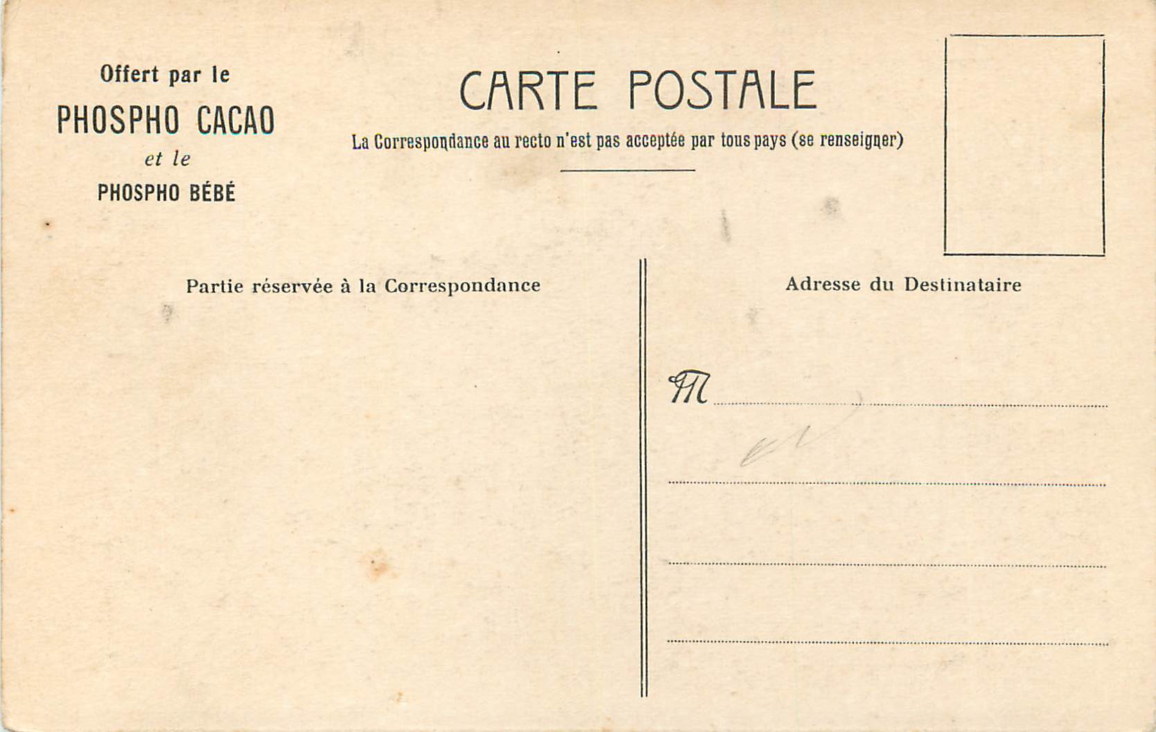 CPA Retour de peche Pasquier — Verso