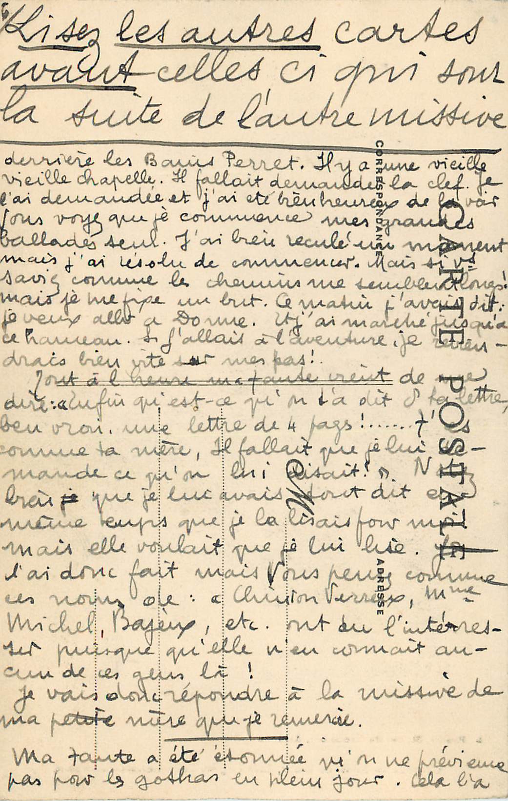 CPA Chappelle de nd du coeur dans l eglise saint geraud d aurillac — Rückseite