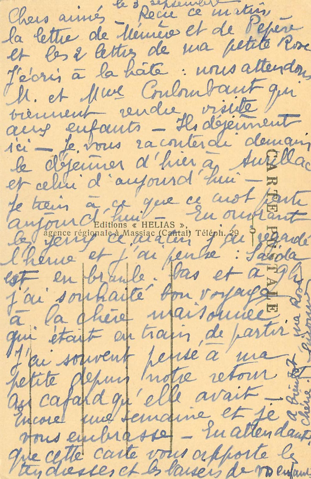 CPA Garabit (cantal) chemin de fer de neussarques a beziers le viadue et la vallee de la truyere — Rückseite