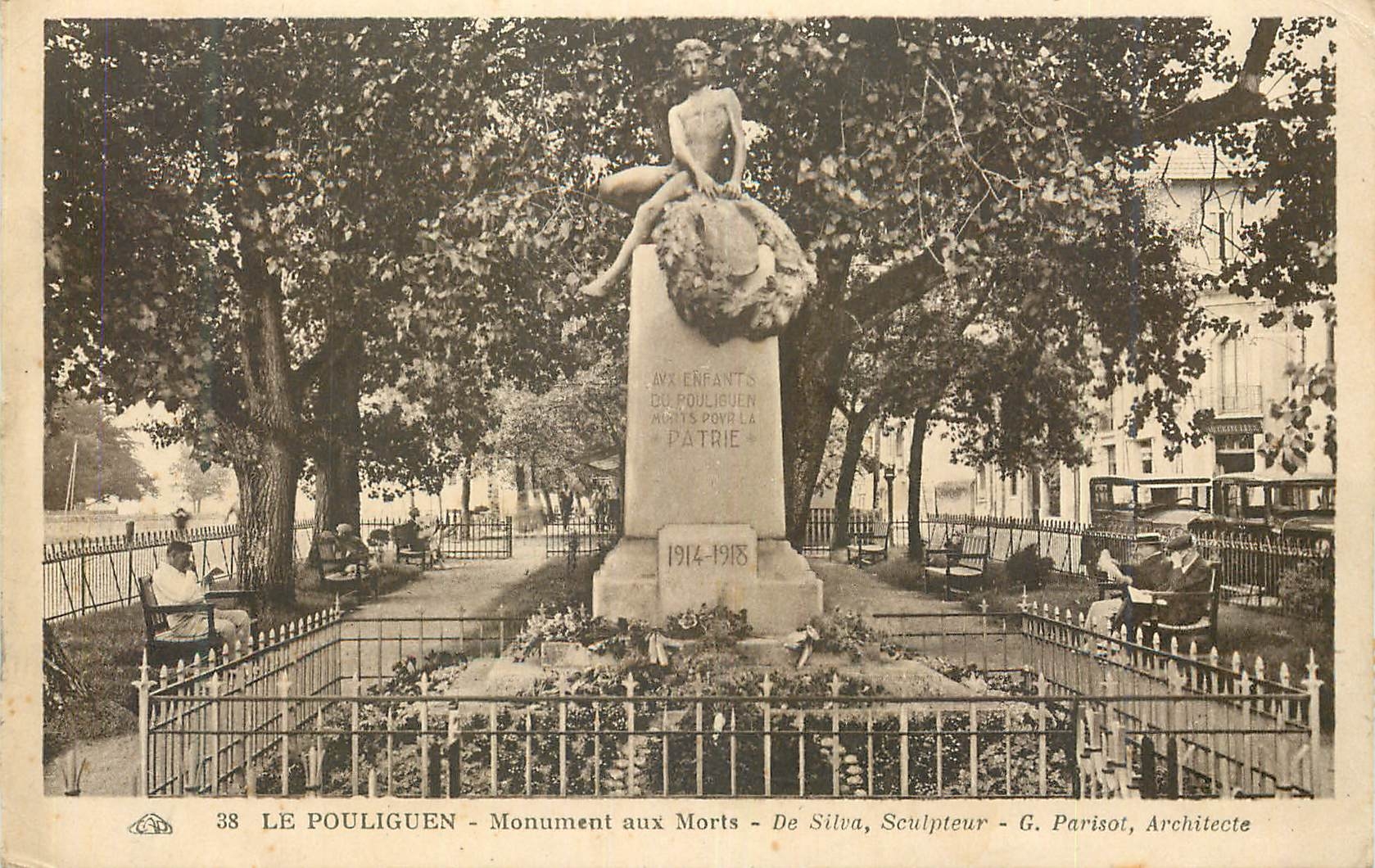 CPM 38 le pouliguen monument aux morts de silva