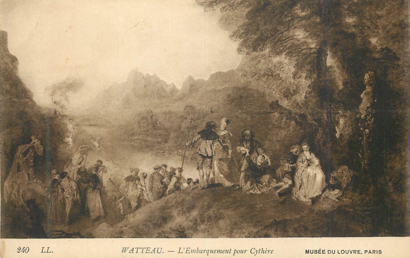 CPA Watteau l embarquement pour cythere