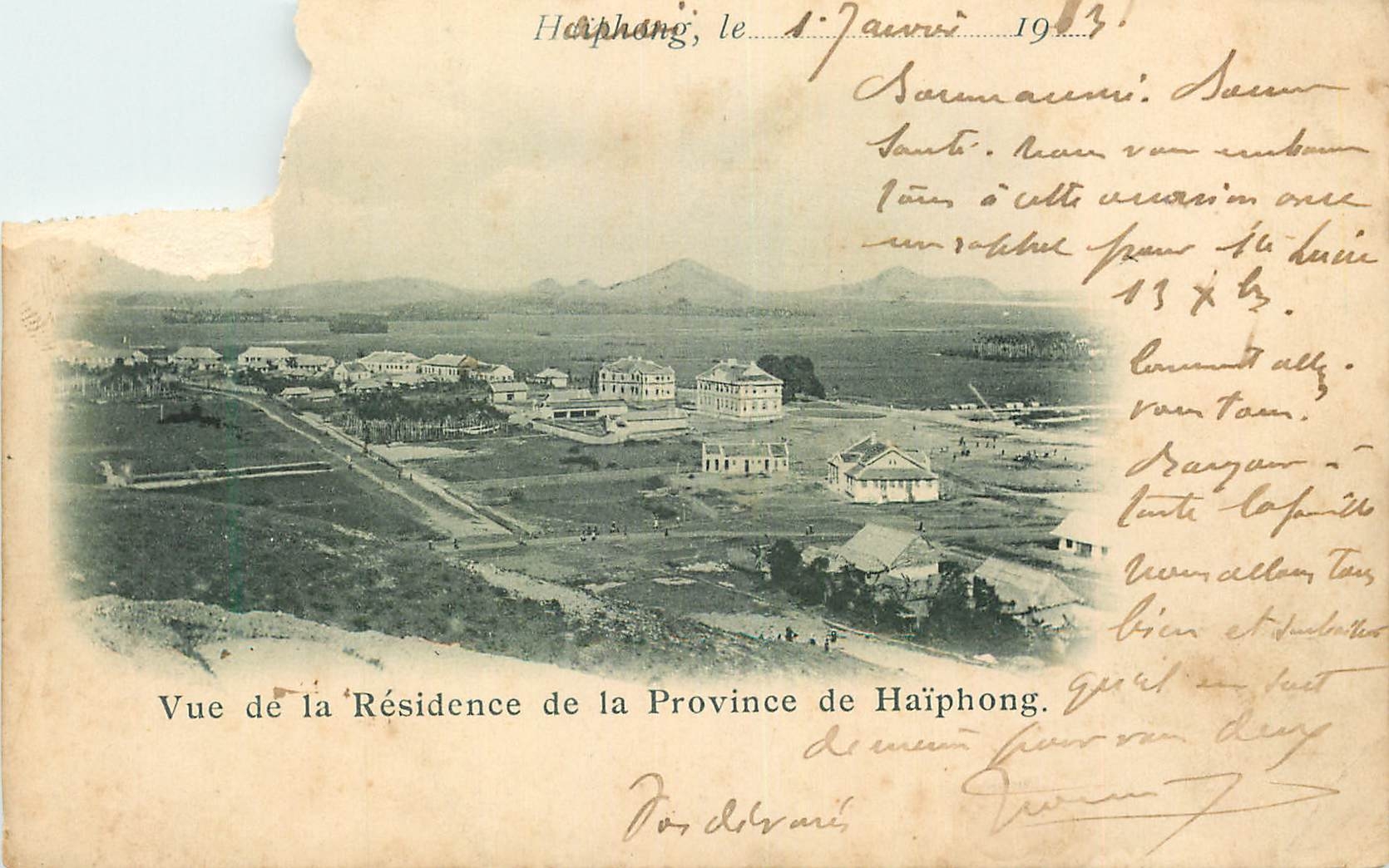 CPA Vue de la residence de la province de haiphong