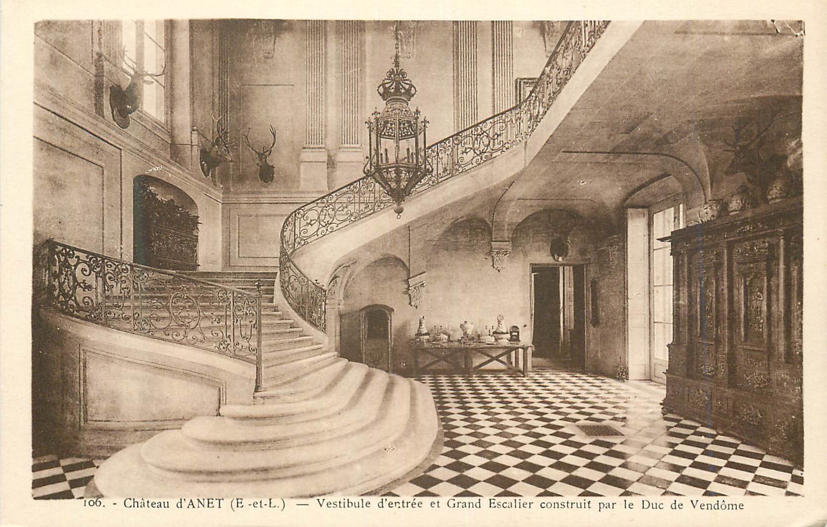 CPA 106 chateau d anet (e et l) vestibule d entree et grand escalier construit par le duc de vendome