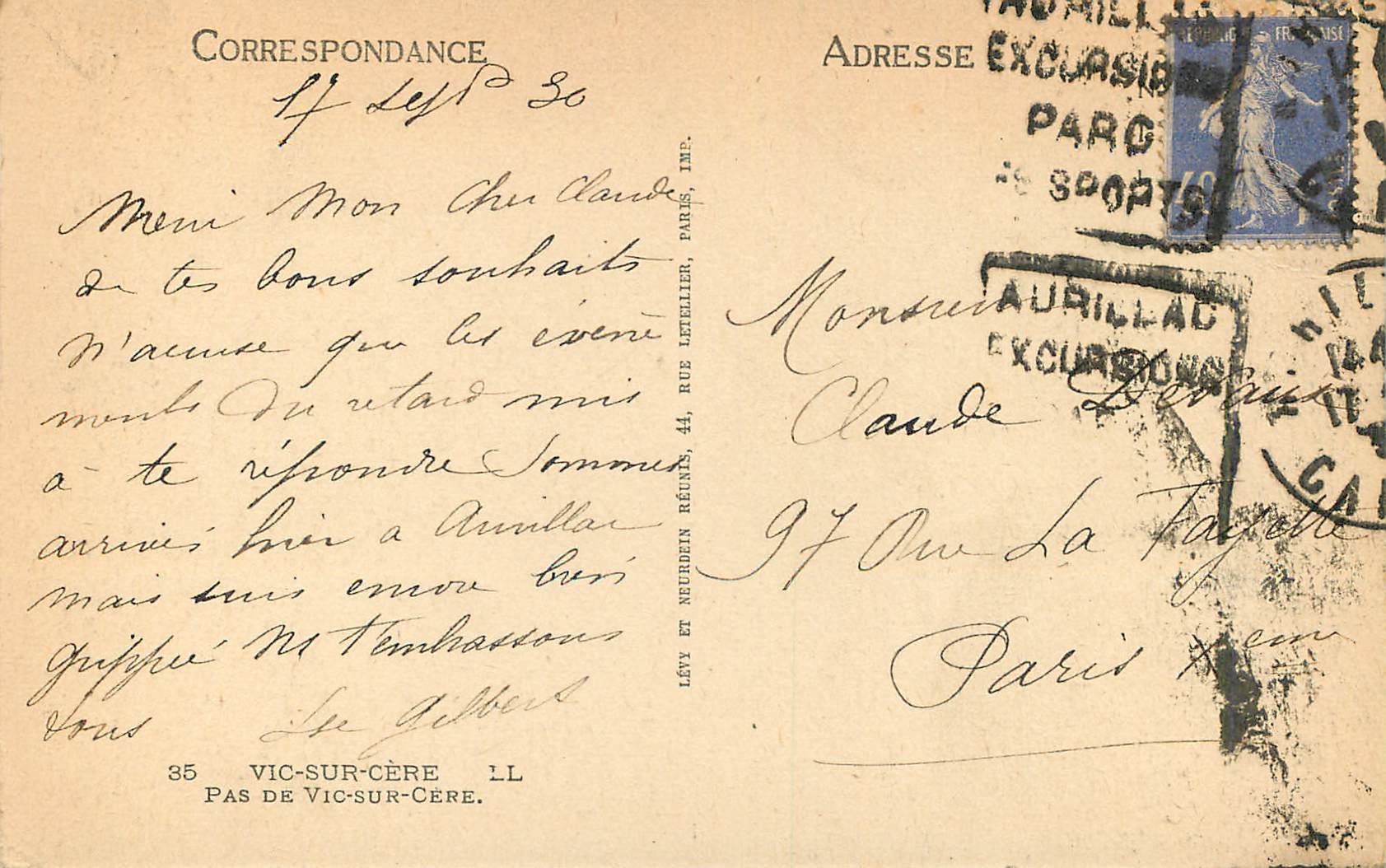 CPA 35 vic sur cere ll pas de vic sur cere — Rückseite