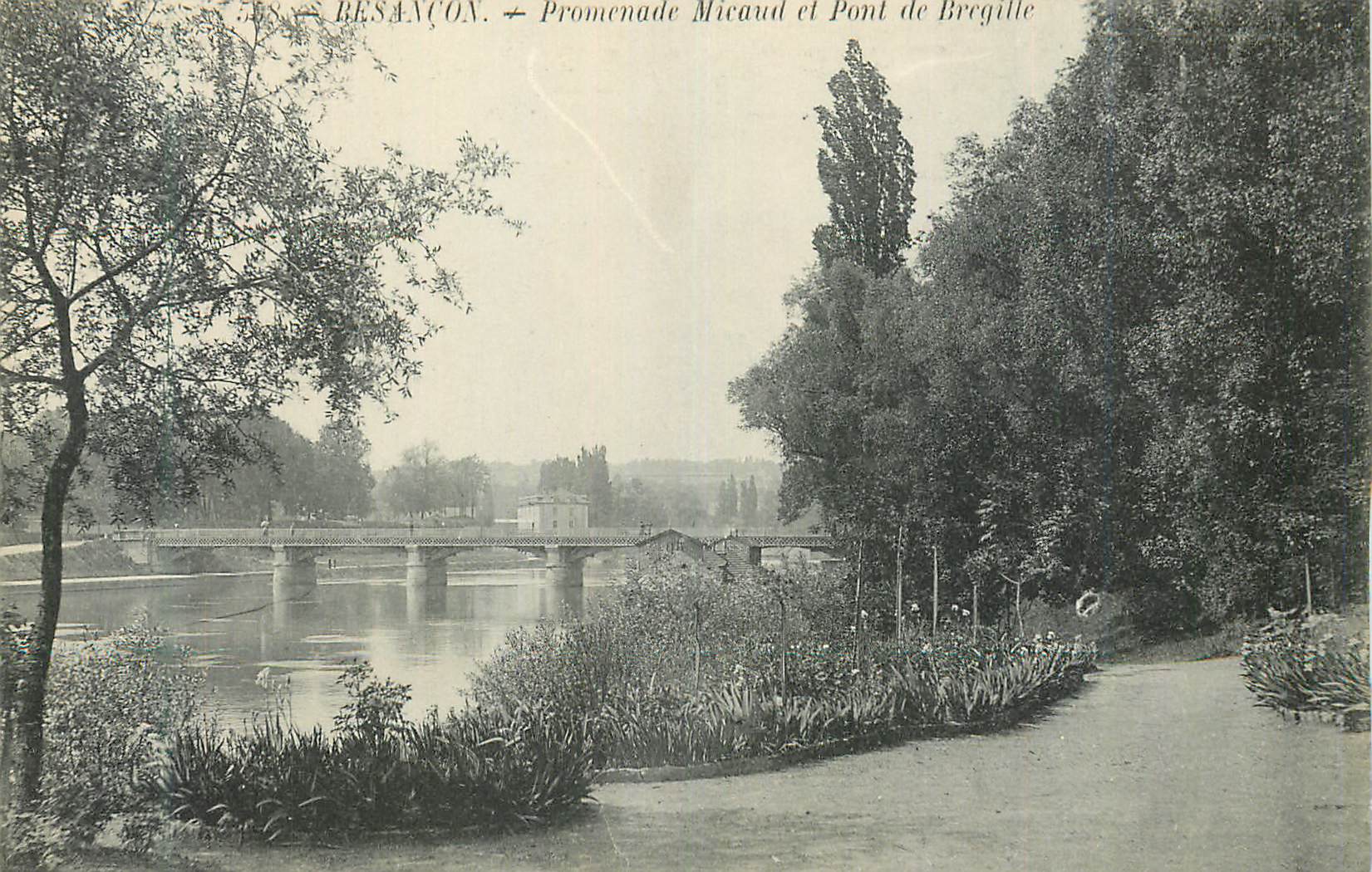 CPA Besancon Promenade Micaud et Pont de Bregille