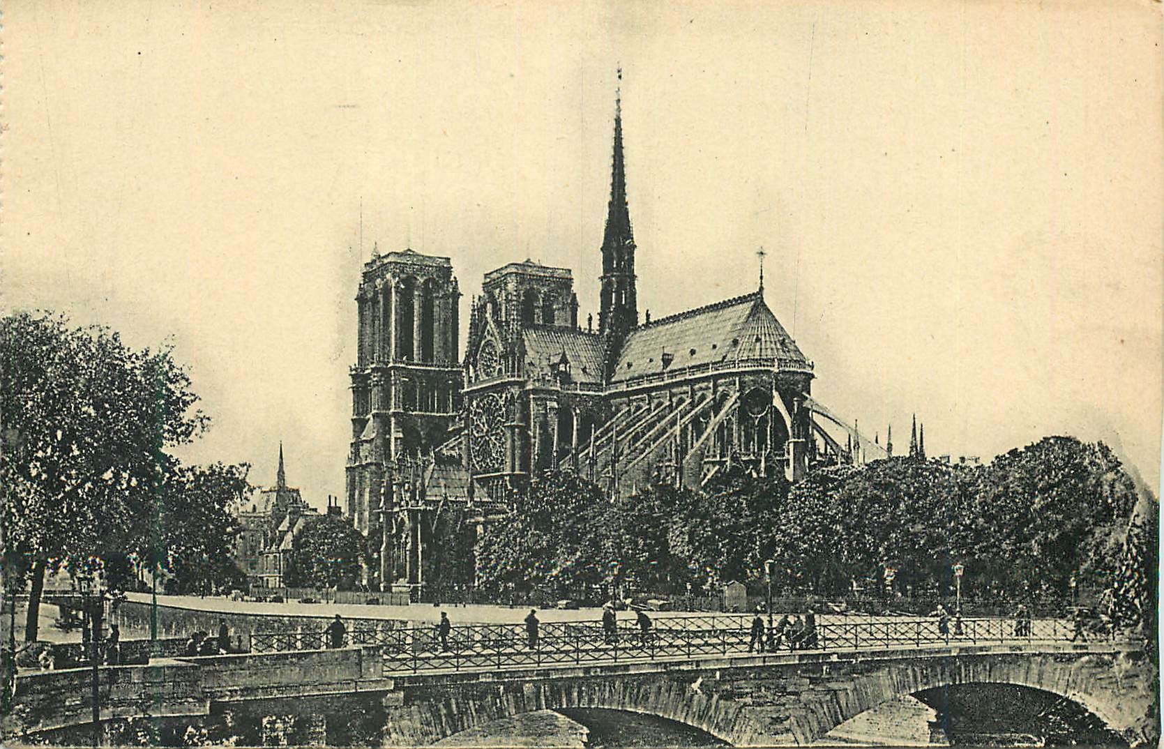 CPA Notre dame l abside et le pont