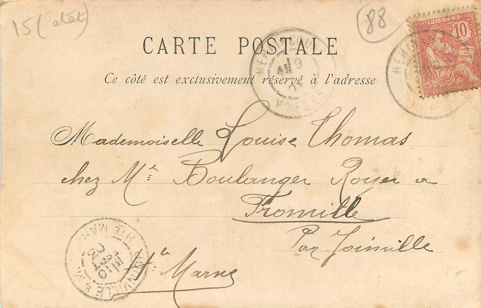 CPA Damas aux bois le pont sur leuron — Rückseite
