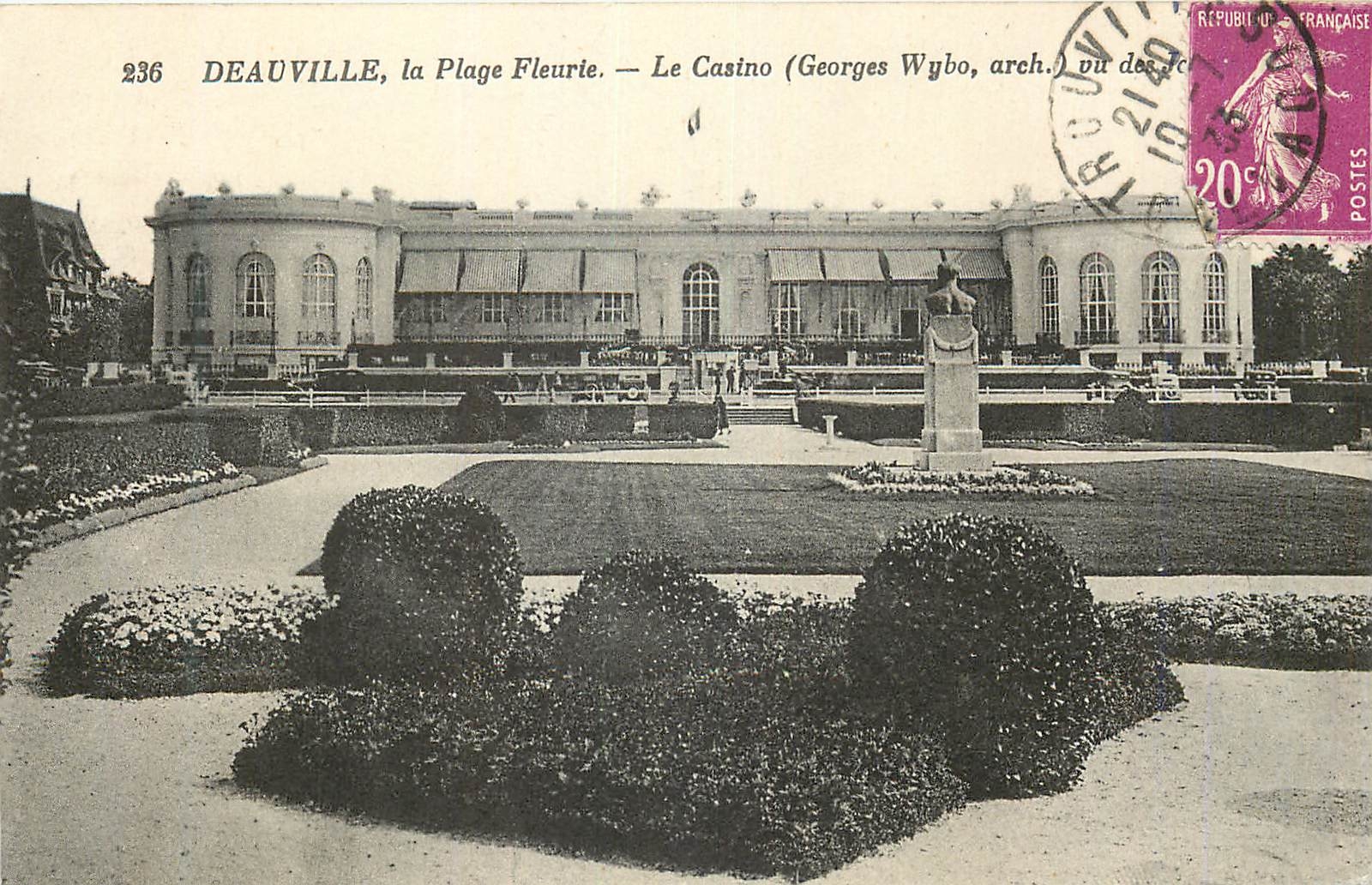 CPA 236 deauville la plage fleurie le casino (georges wybo arch)