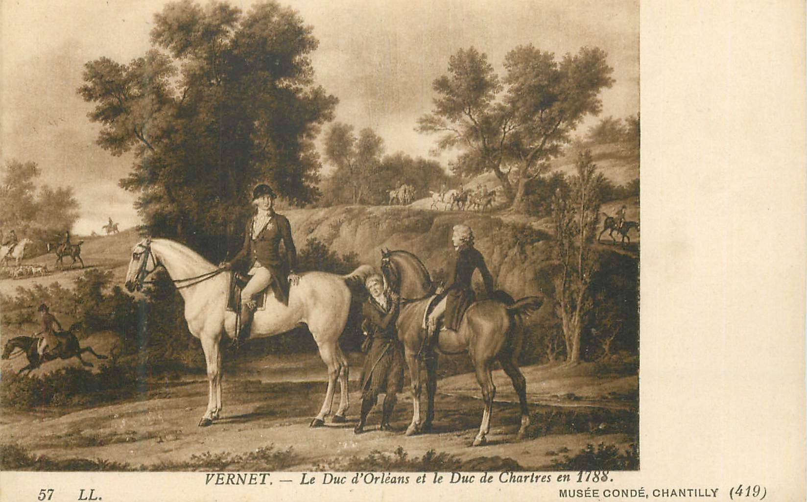 CPA Vernet le duc d orleans et le duc de charles en 1788 musee conde chantilly
