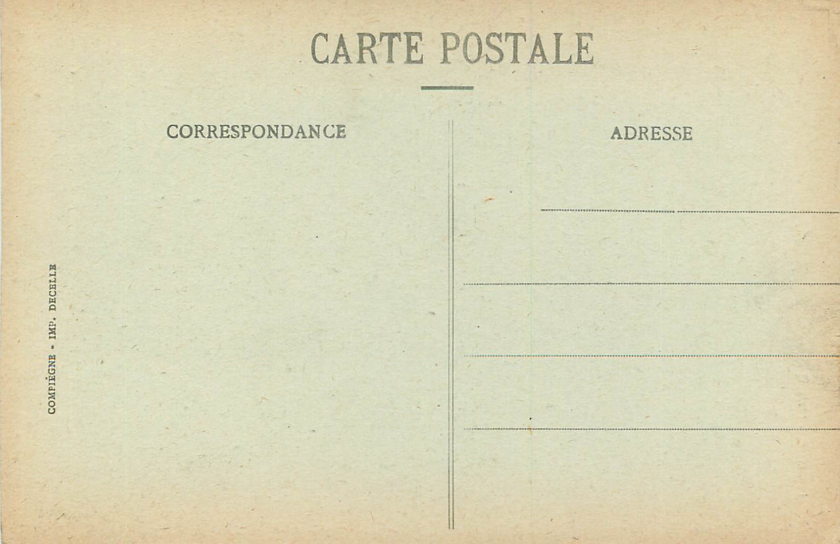 CPA Compiegne hotel de ville — Verso