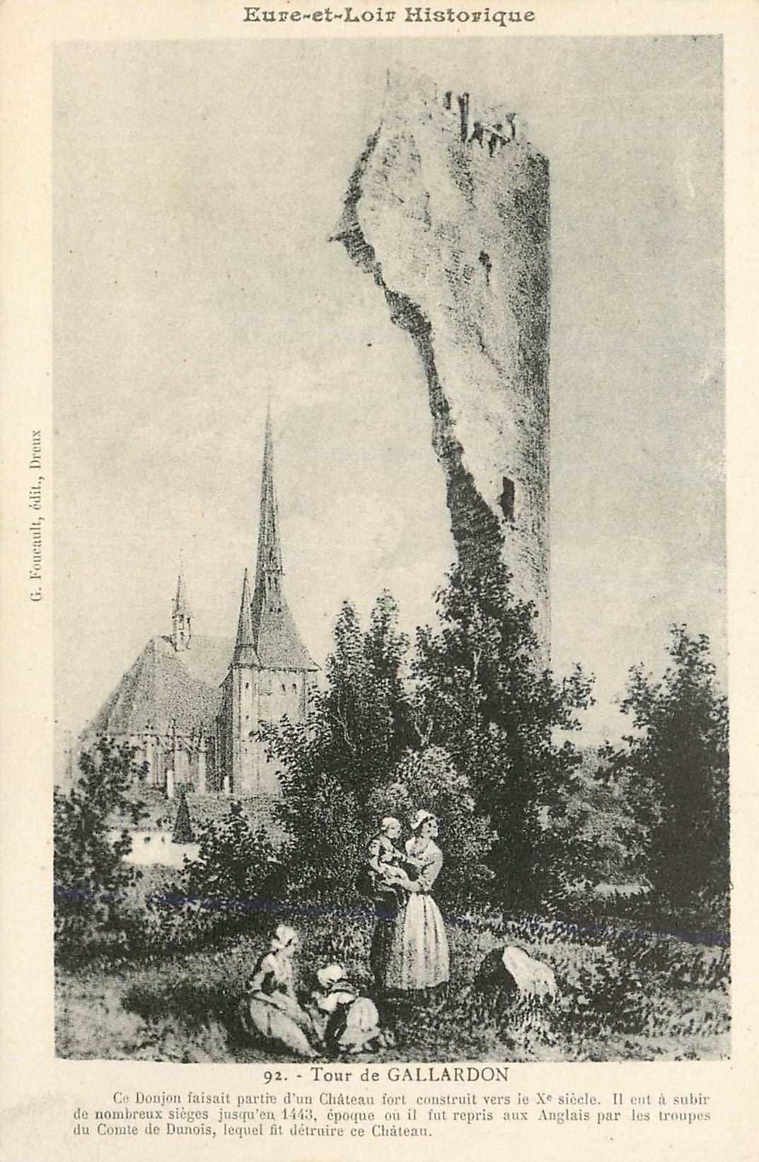 CPA Euve et loir historique tour de gallardon
