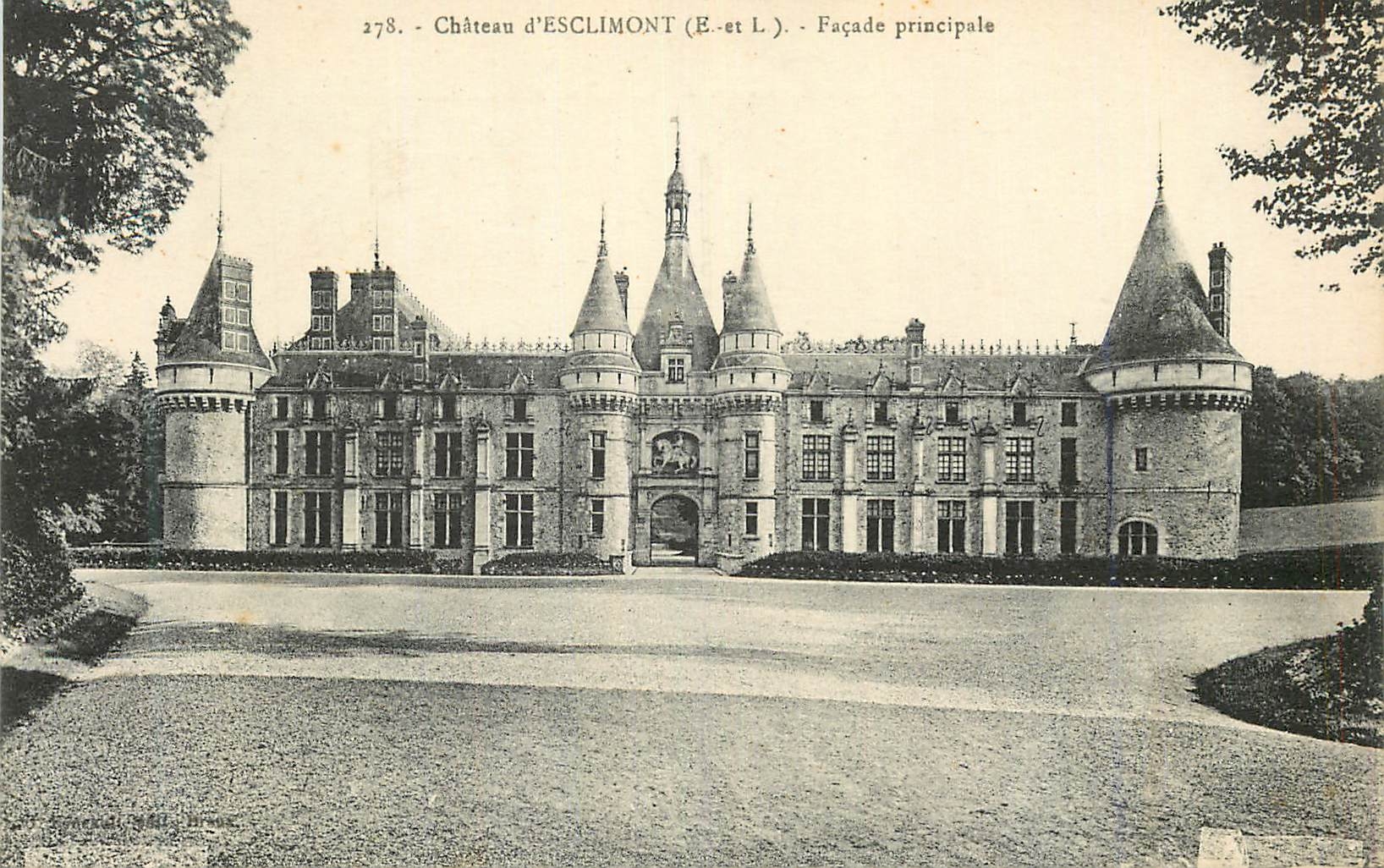 CPA 278 chateau d esclimont (e et l) facade principale