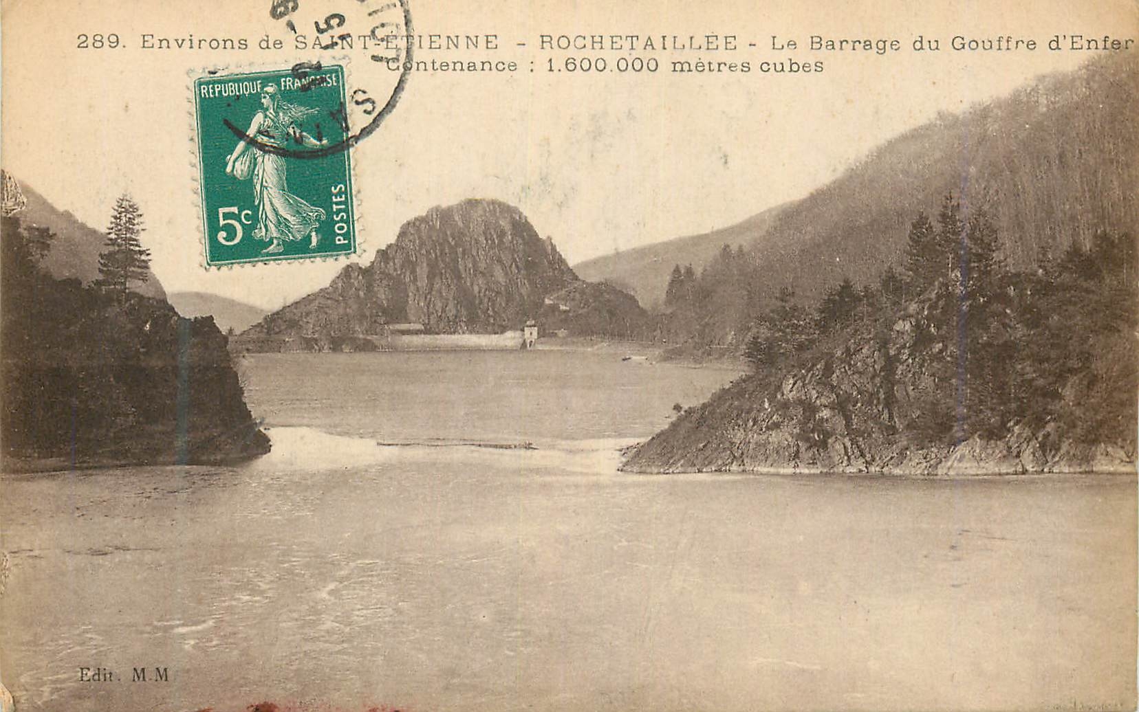 CPA Environs de saint etienne rochetaillee le barrage du gouffre d enfer