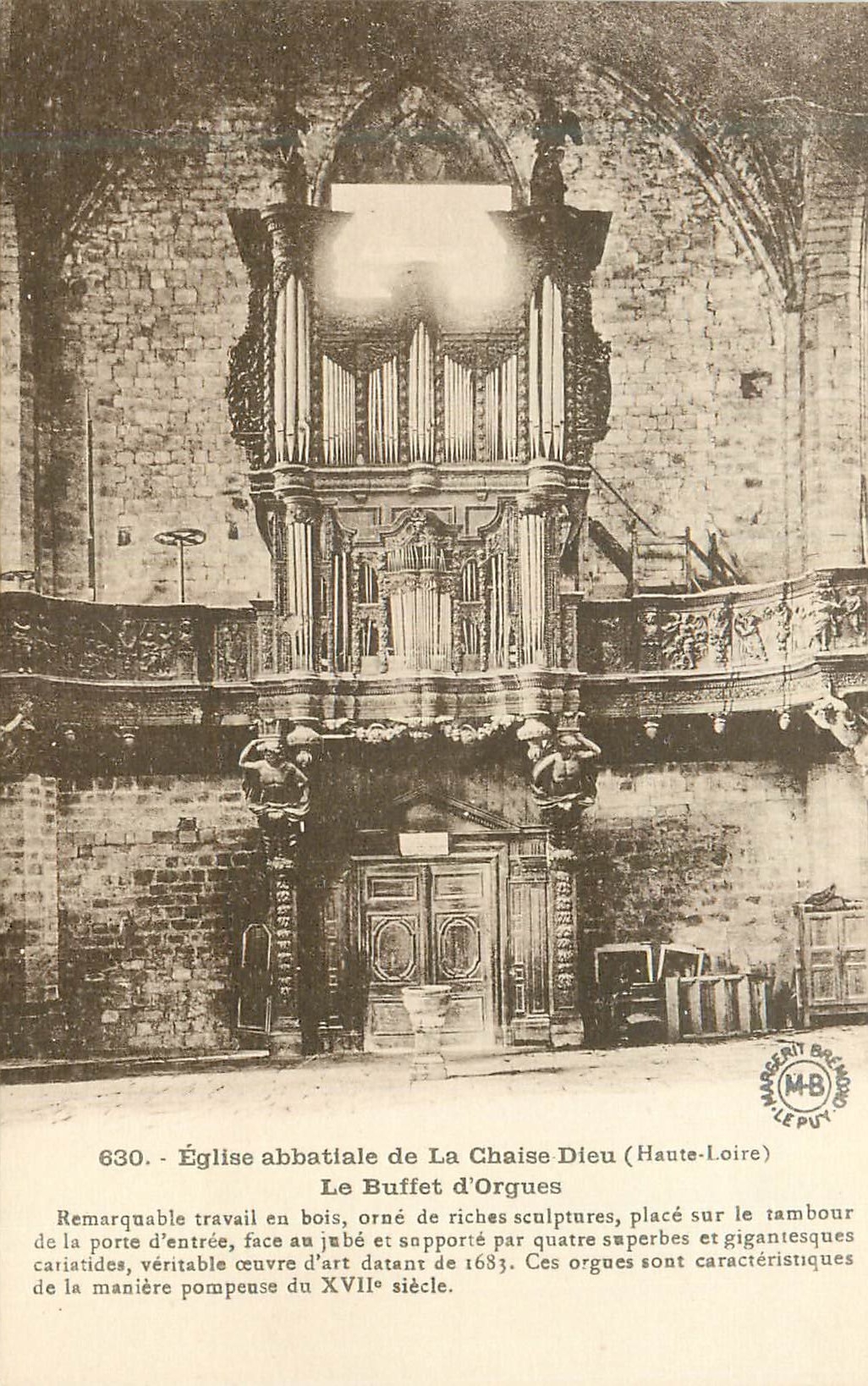 Iglesia abacial de La Chaise-Dieu (Haute-Loire) — El buffet de los órganos — Éditions d'Art Margerit-Brémond, Le Puy