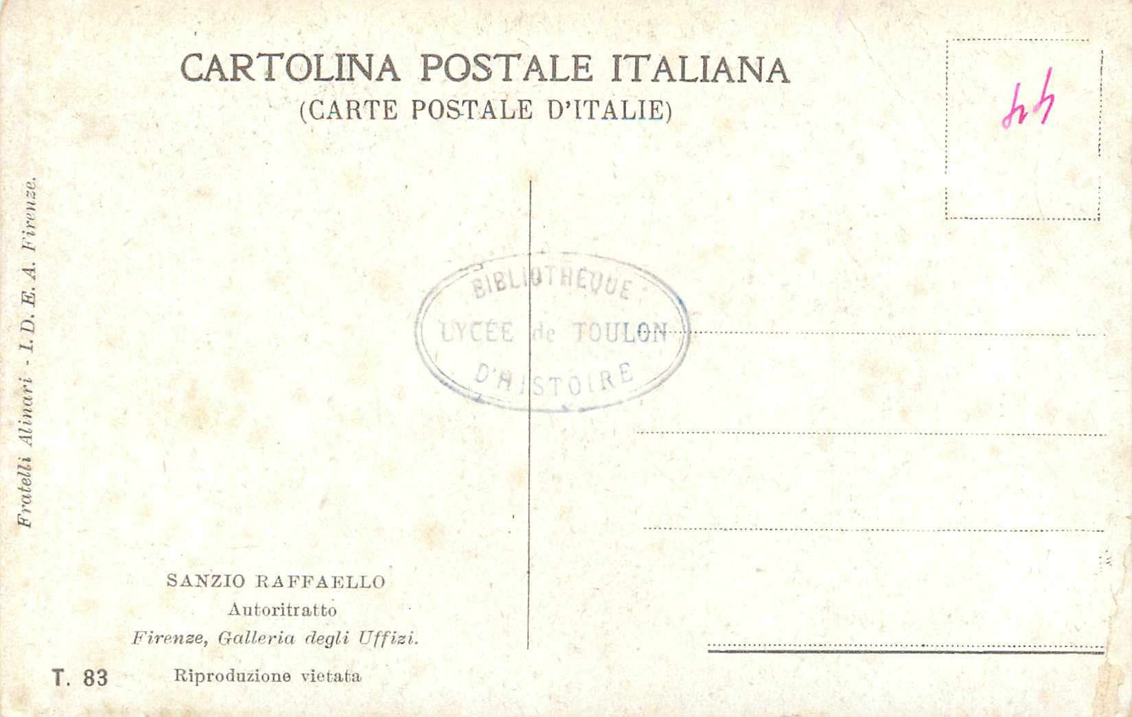 CPA Sanzio raffaello — Rückseite