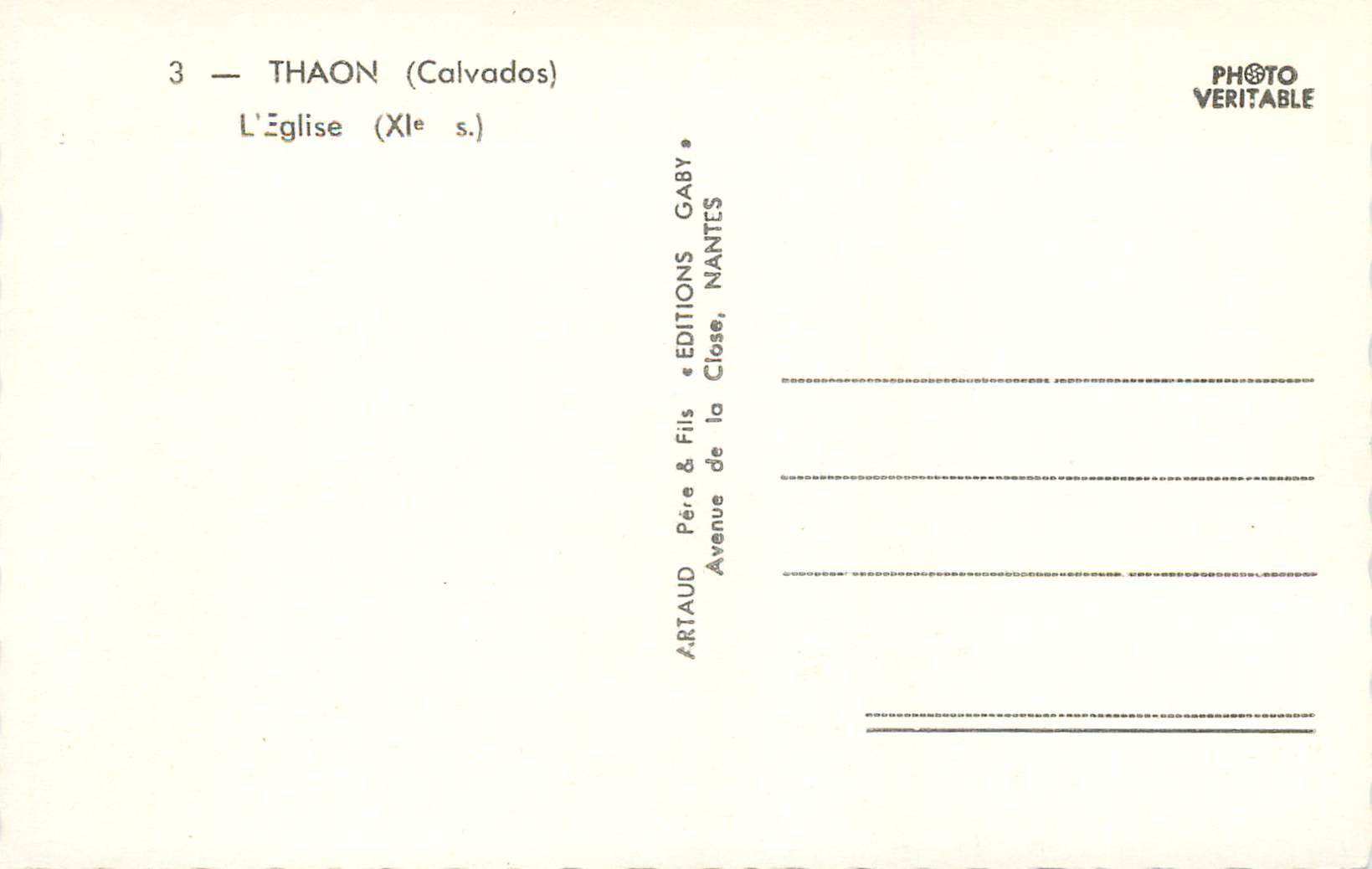 CPM 3 thaon(calvados) l eglise(xi s) — Back