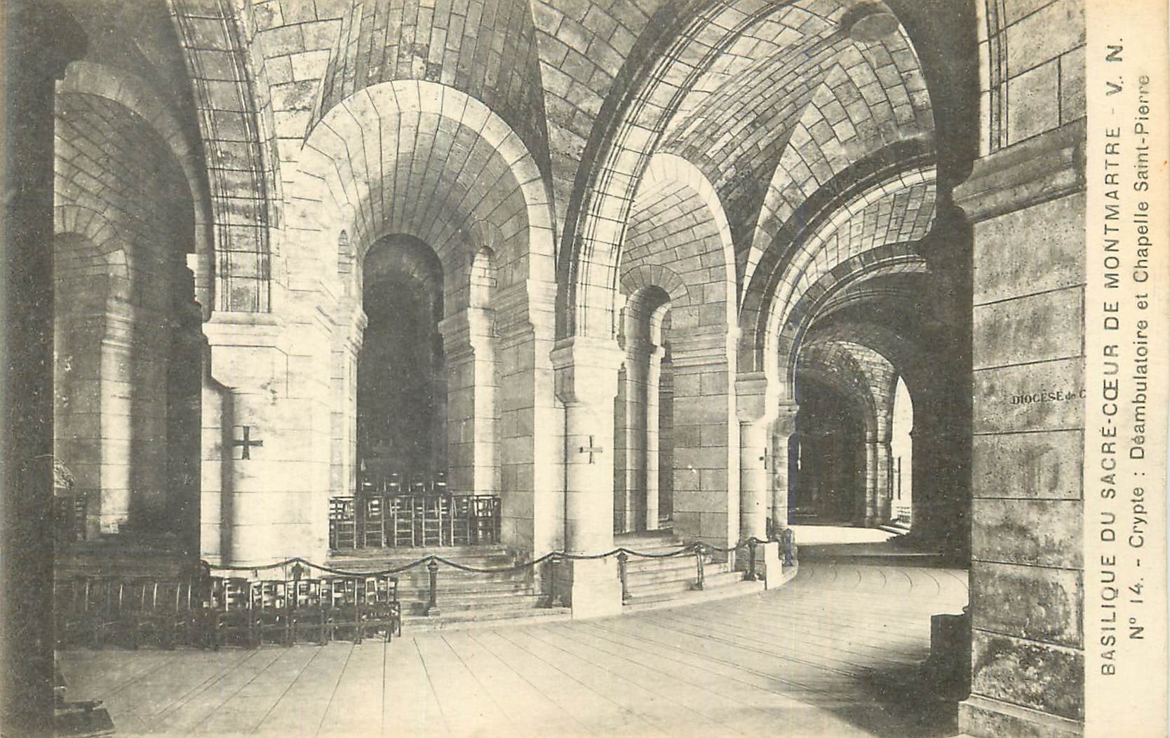 CPA Basilique du sacre coeur de montmartre v n n 14 crypte deambulatoire et chapelle saint pierre