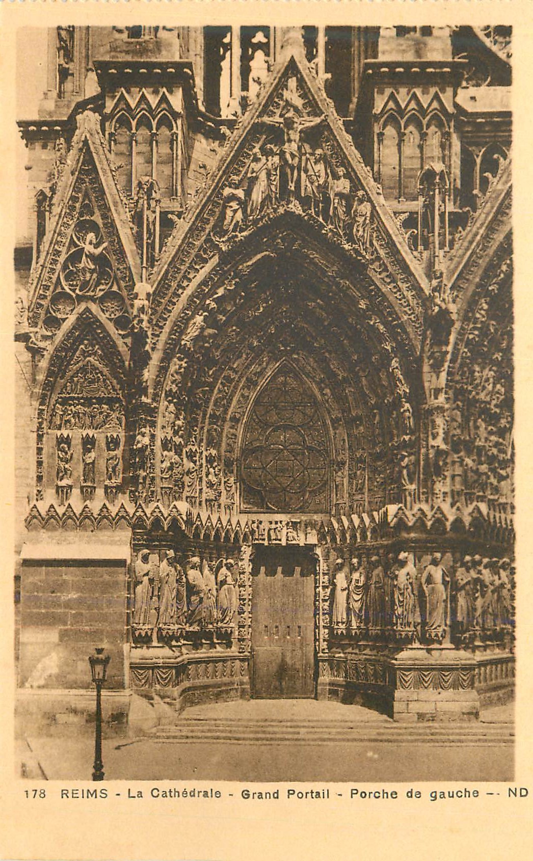 Reims - La Cathédrale - Grand Portail - Porche de gauche -- ND