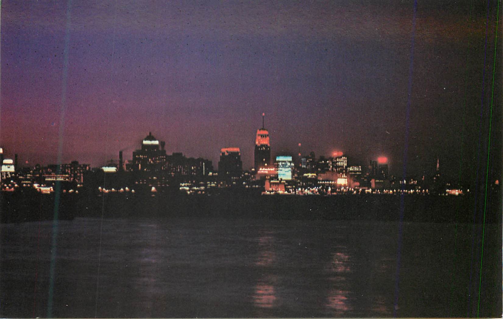 CPA Toronto ontario canada an impressive view of the skyline of toronto at night as seen from the toronto islands