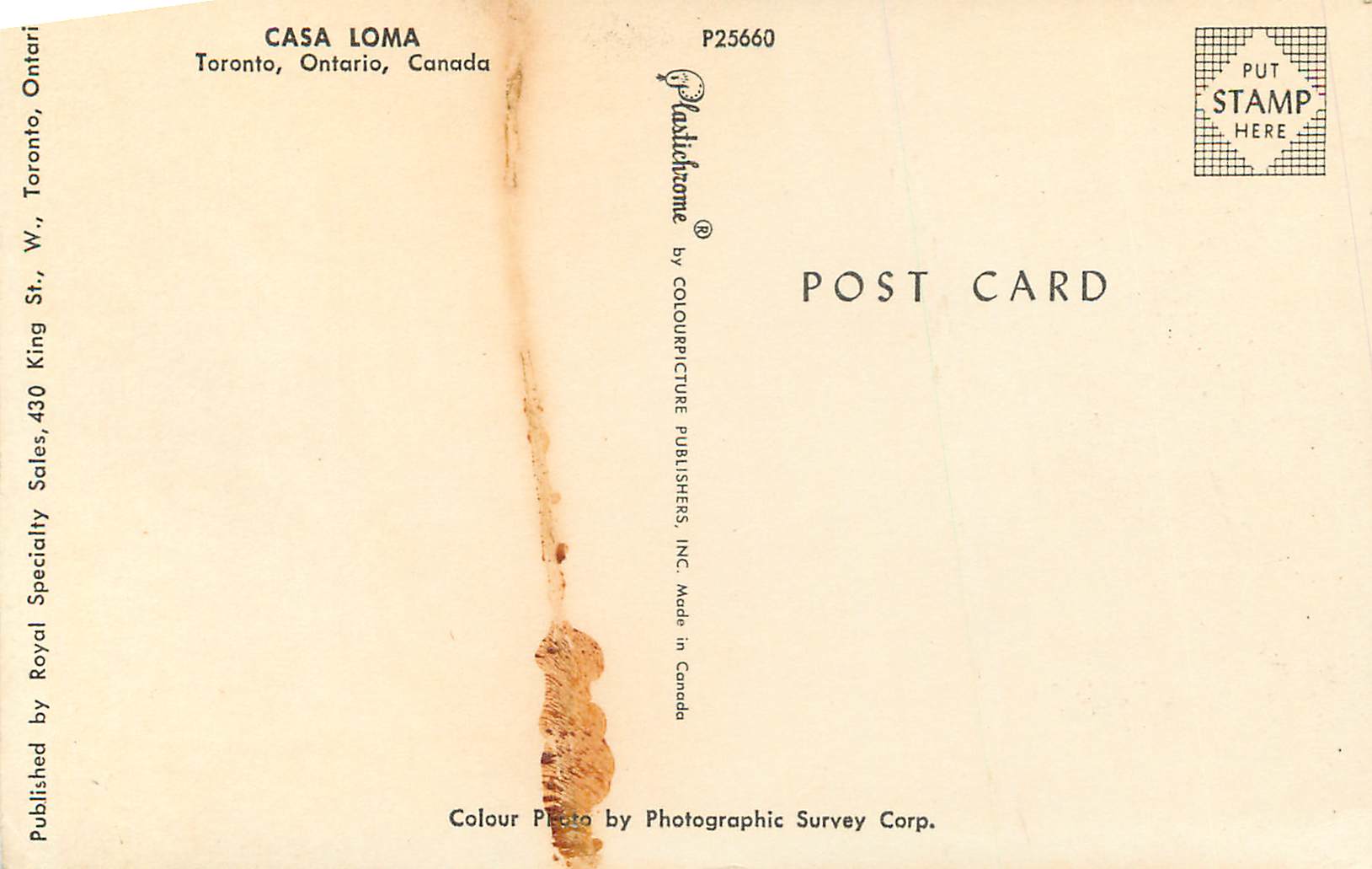 CPM Casa loma toronto ontario canada — Back