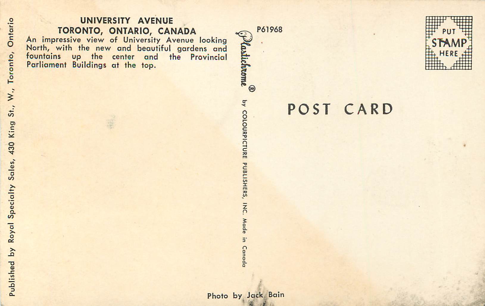CPM University avenue toronto ontario canada — Back