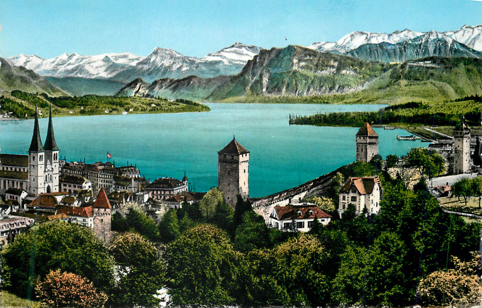CPM Luzern hofkirche museggturme und die alpen