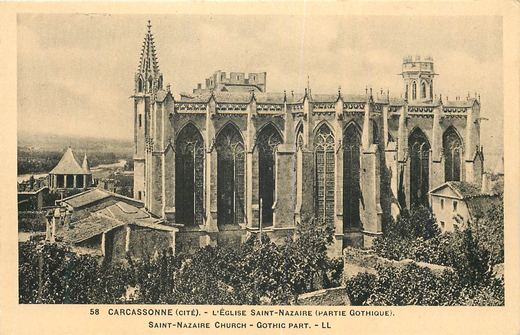 CPA 58 carcassonne(cite) l eglise saint nazair(partie gothique) saint nazaire church gothic