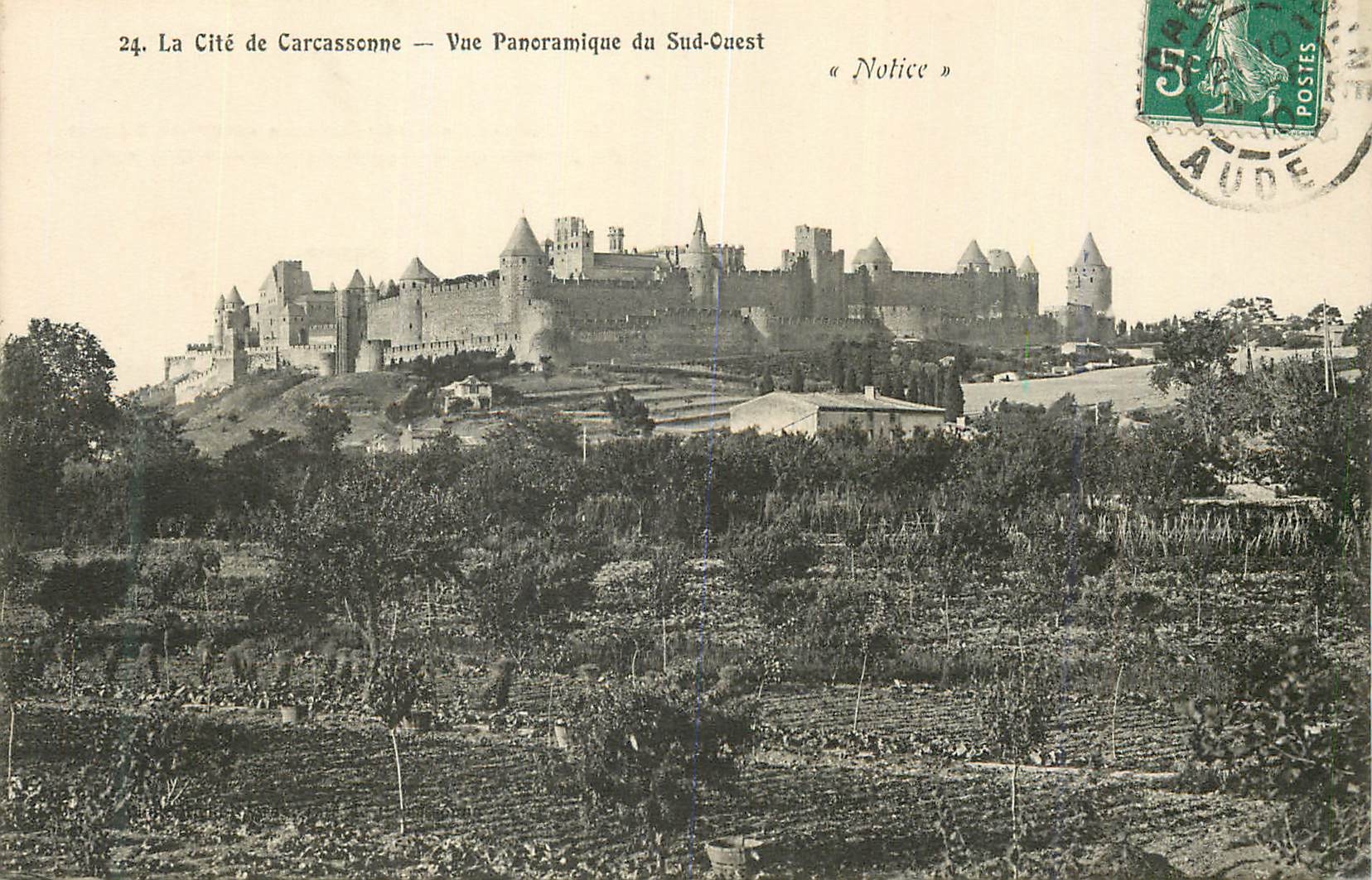 Cité de Carcassonne — Vue Panoramique du Sud-Ouest — Notice — Michel Jordy, Phot.