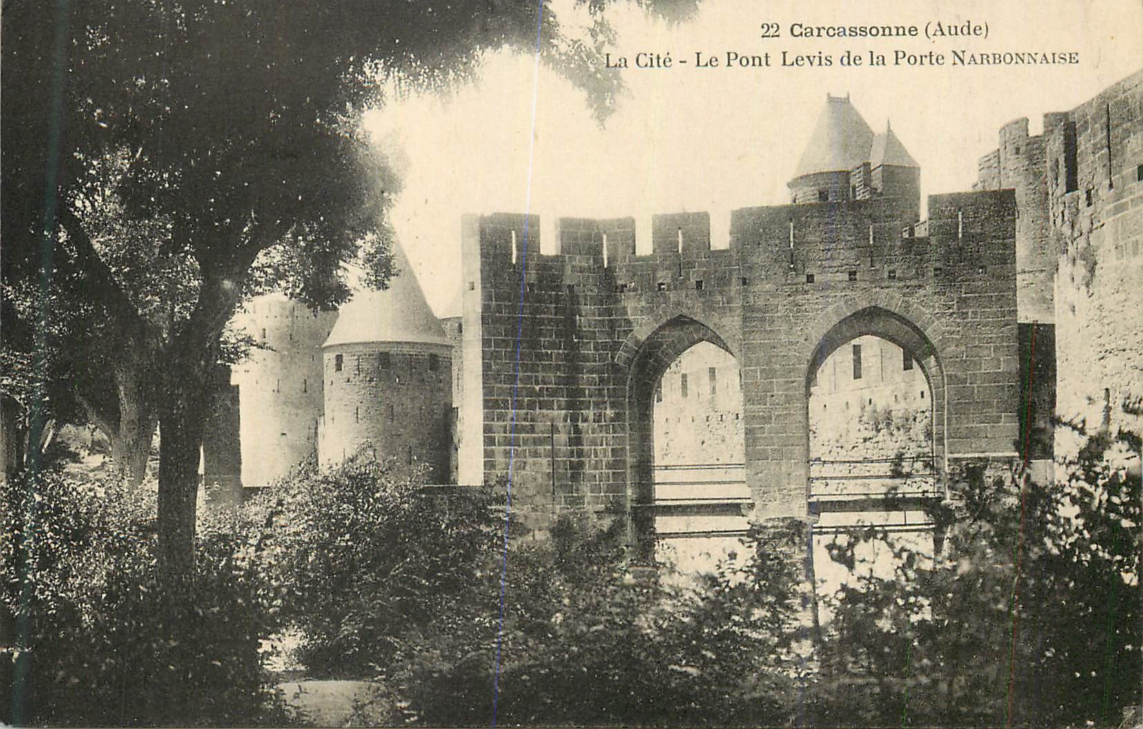 Carcassonne (Aude) — La Cité - Le Pont Leviss de la Porte Narbonnaise — éditeur non identifié, n° 22