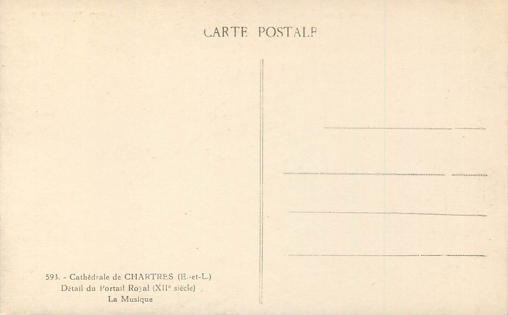 Cathédrale de Chartres — Détail du Portail Royal (XIIe siècle) — La Musique — Cliché Et Houvet, édit. Dreux — Reverso