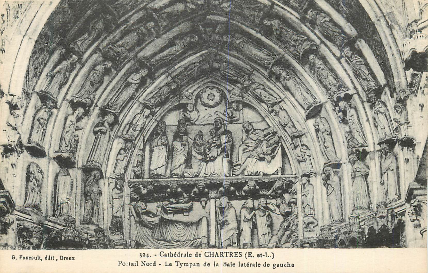 CPA 324 cathedrale de chartres(e et l) portail nord le tympan de la baie laterale de gauche