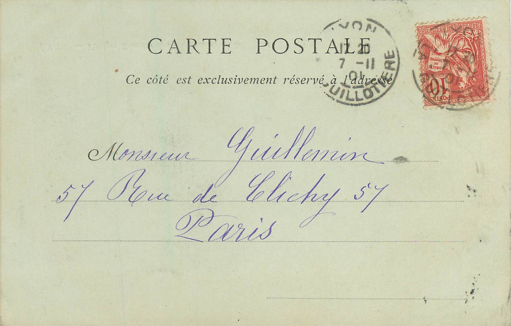 CPA Lyon vestiges romains de l archeveche (carte 1900) — Rückseite