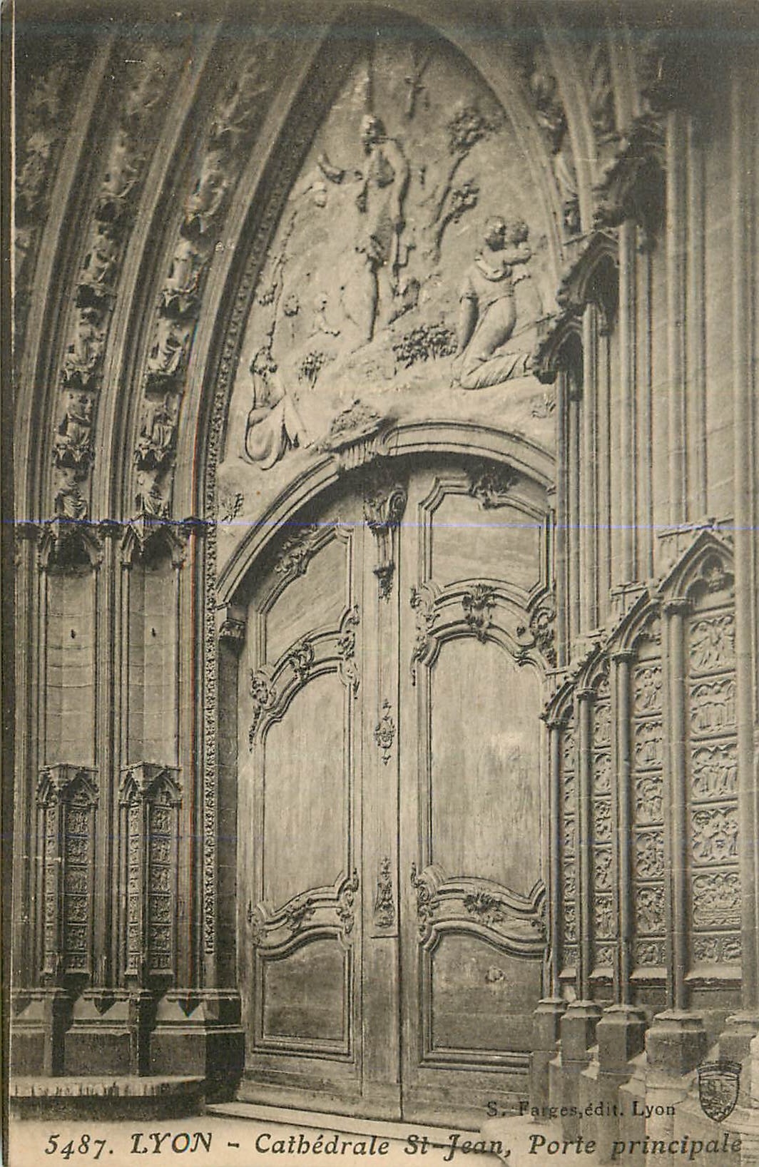 CPA 5487 lyon cathedrale st jean porte principale