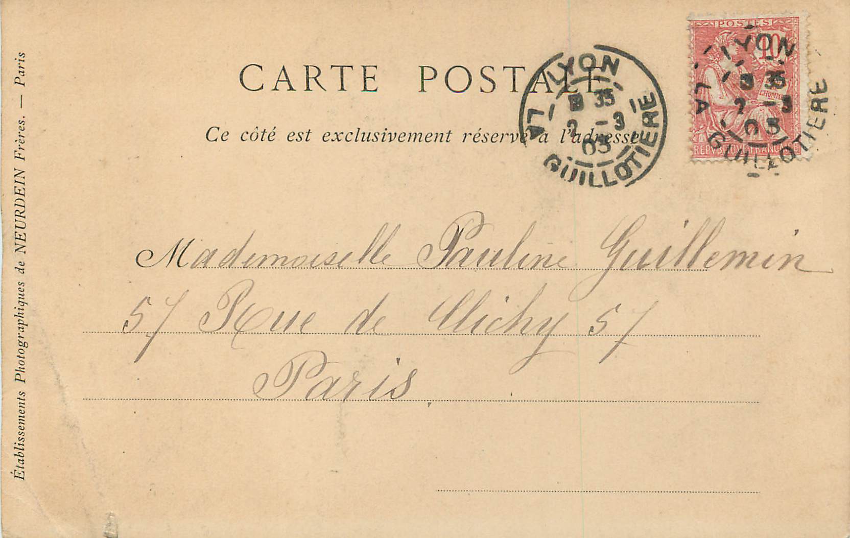 CPA Lyon l eglise saint paul (carte 1900) — Rückseite