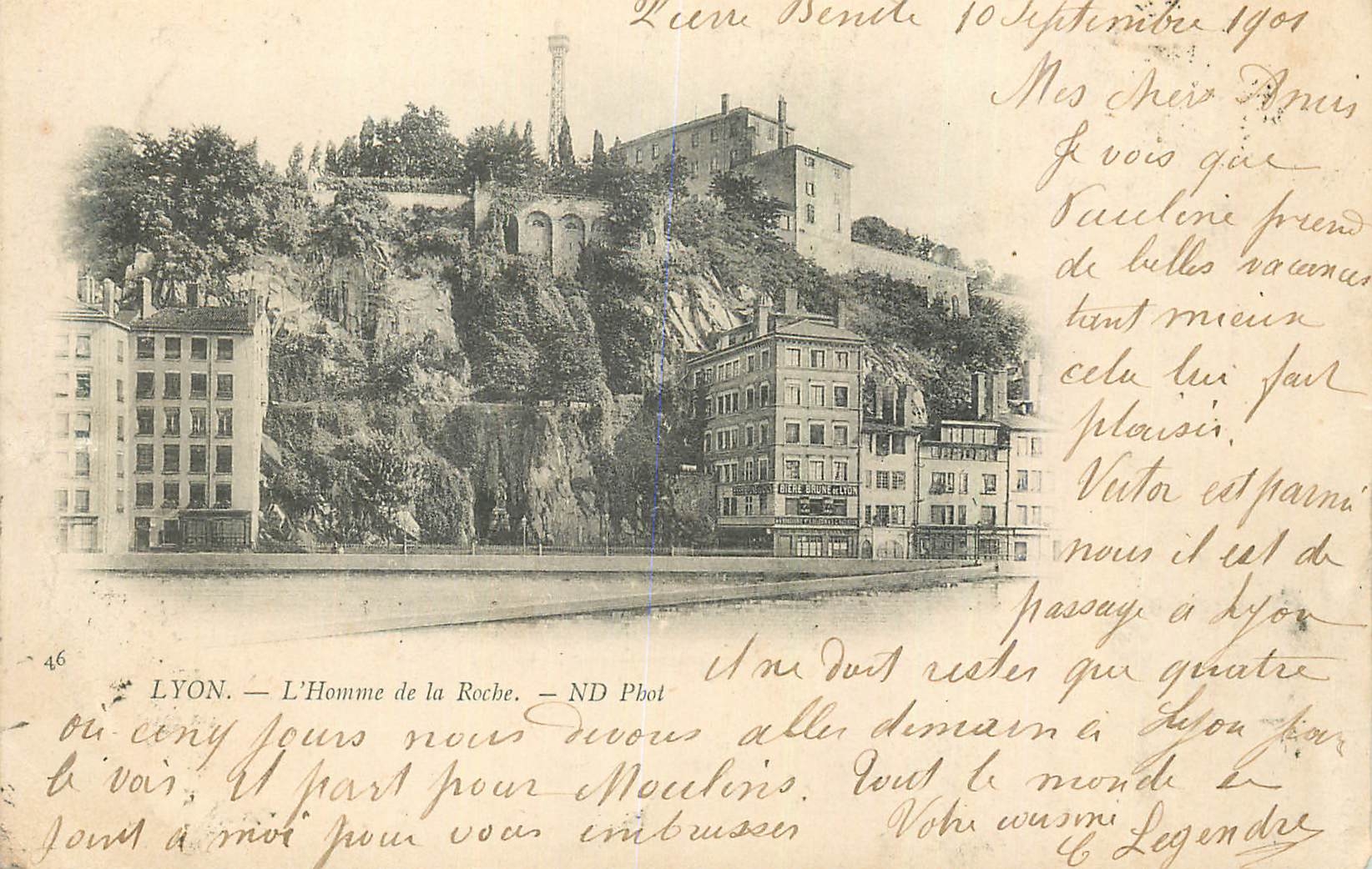 CPA Lyon l homme de la roche (carte 1900)
