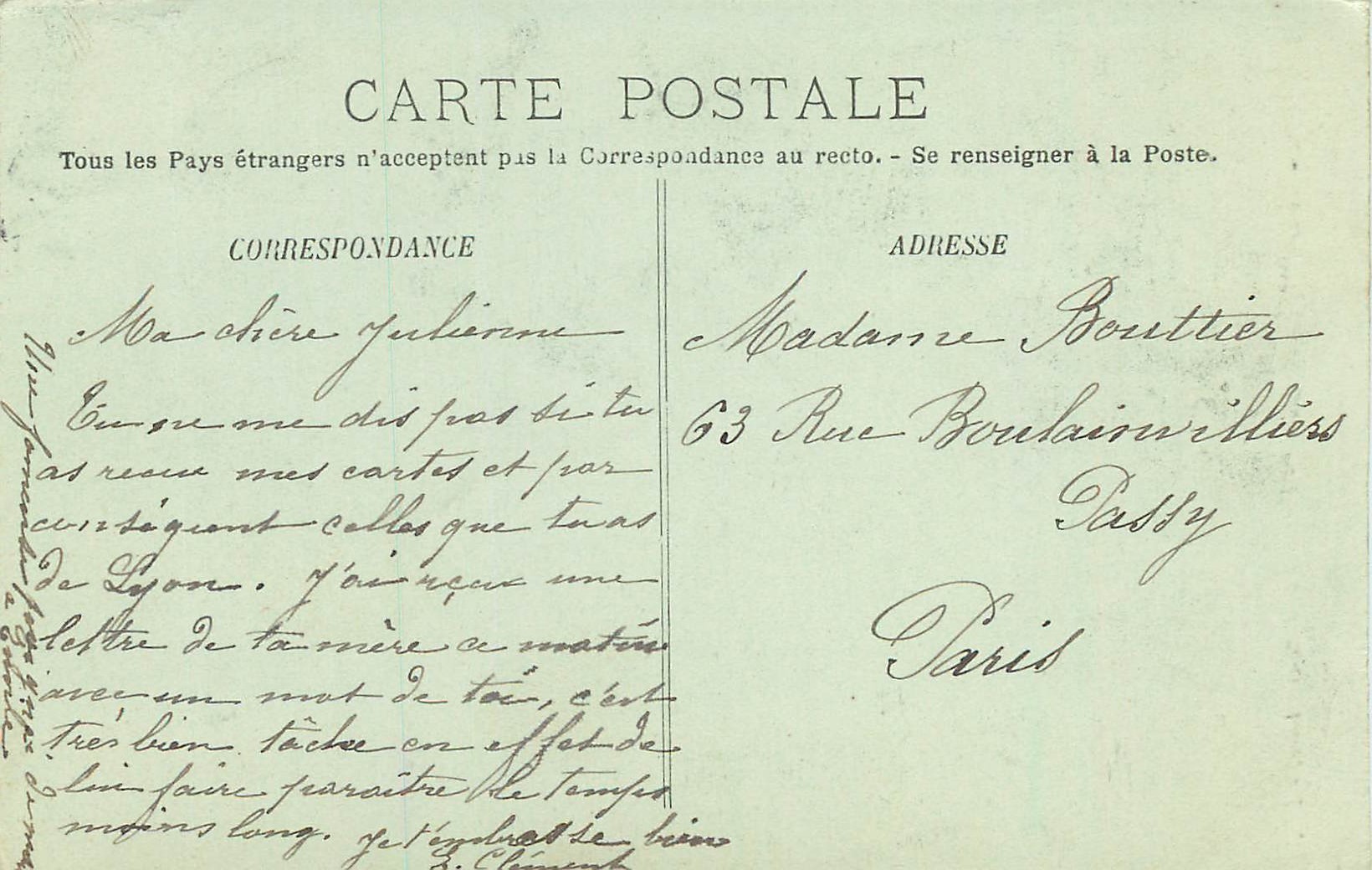 CPA 186 lyon notre dame de fourviere la tour de l observatoire — Verso