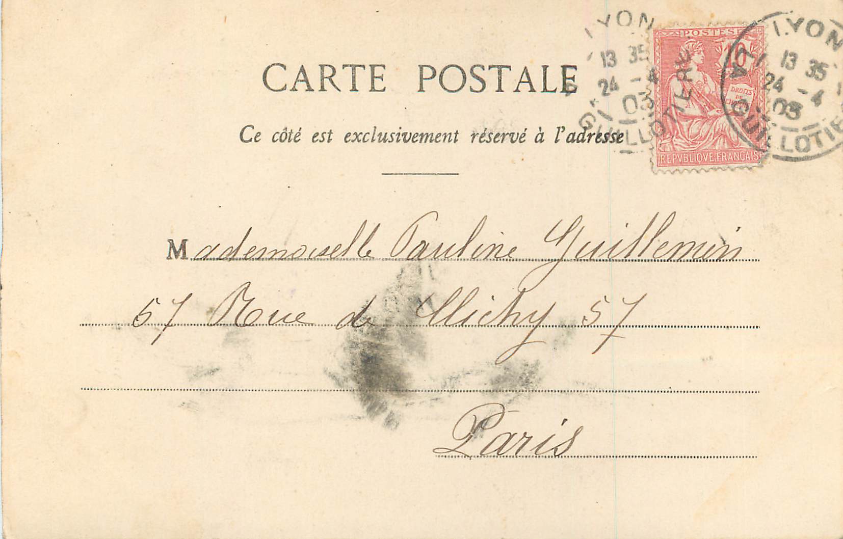 CPA Lyon interieur de n d de fourviere (carte 1900) — Rückseite