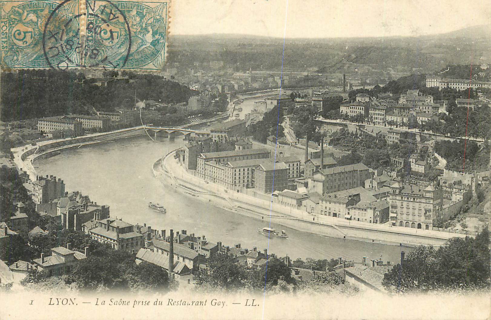 LYON — La Saône prise du Restaurant Gay — LL.